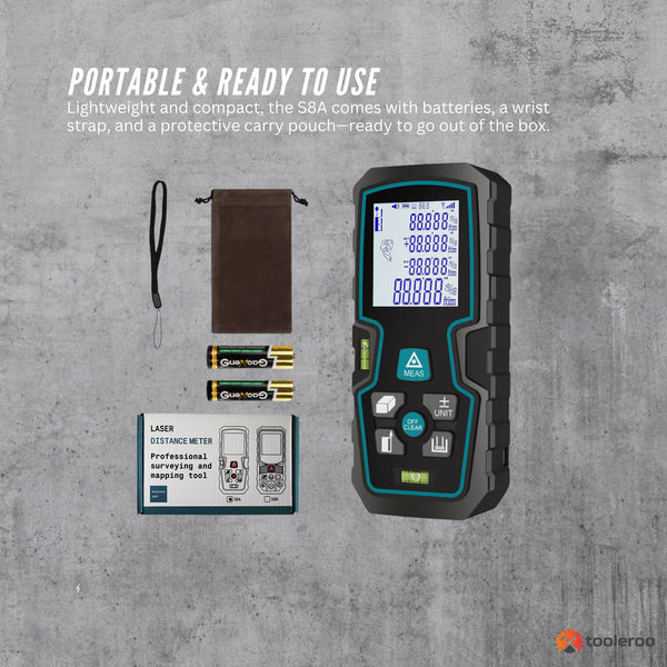 Tooleroo 40M Digital Laser Distance Measurer Lcd Area Volume Meter Laser Measuring Tools