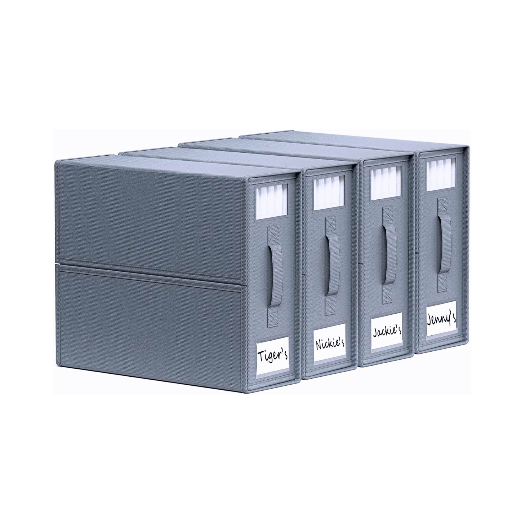 4X Kitchee Foldable Bed Sheet Storage Box – Linen & Closet Organiser Grey Storage Boxes