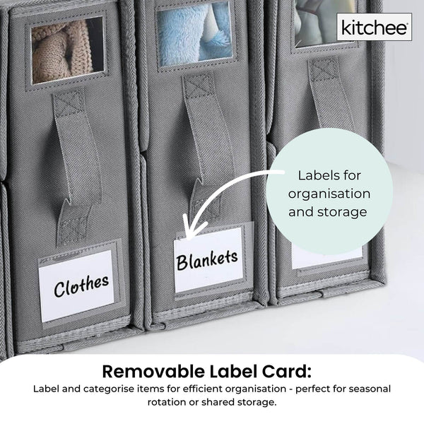 10X Kitchee Foldable Bed Sheet Storage Box – Linen & Closet Organiser Grey Storage Boxes