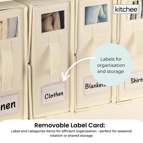 10X Kitchee Foldable Bed Sheet Storage Box – Linen & Closet Organiser Beige Storage Boxes