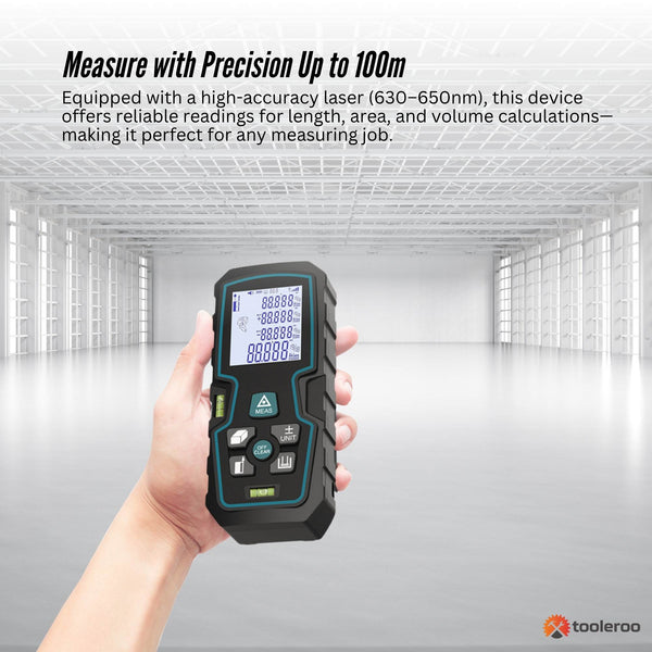 Tooleroo 100M Digital Laser Distance Measurer Lcd Area Volume Meter Laser Measuring Tools