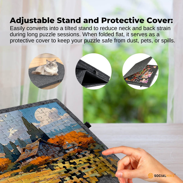 Social Hike Puzzle Felt Board 1000Pcs Folding Portable Stand Cover And Drawers Puzzles