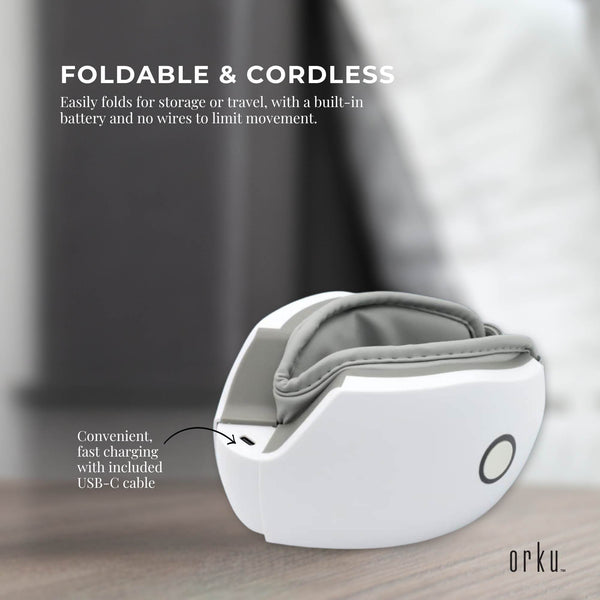 Orku Rechargeable Eye Massager Vibration Heat Pressure Therapy With Bluetooth Massagers