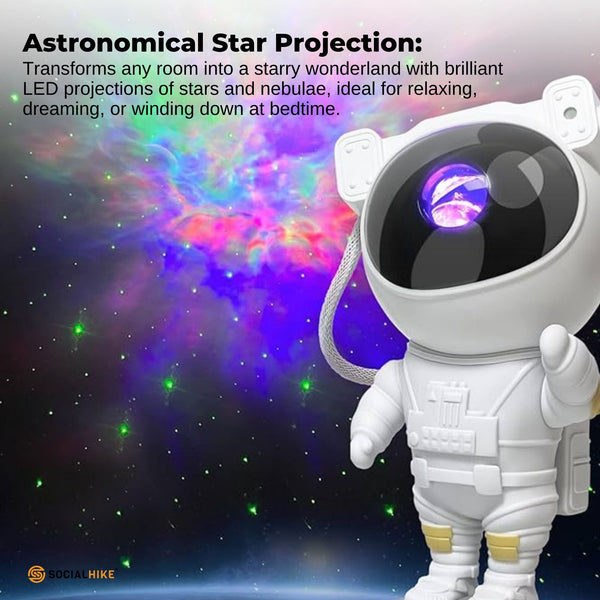 Social Hike Galaxy Star Projector Colour Led Astronaut Night Light And Remote Night Lights