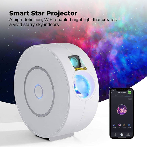 Social Hike Smart Galaxy Star Projector – Wifi Led Light App Voice Control White Night Lights