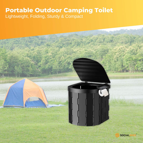 Social Hike Portable Folding Camping Toilet Outdoor Lightweight Compact Potty Portable Toilets & Accessories