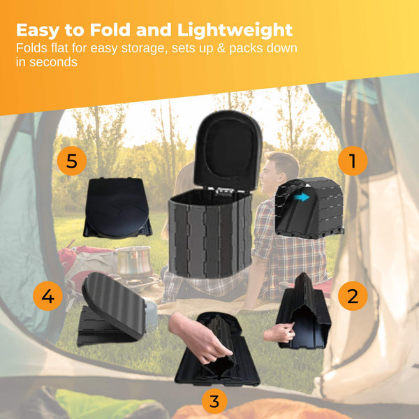 Social Hike Portable Folding Camping Toilet Outdoor Lightweight Compact Potty Portable Toilets & Accessories