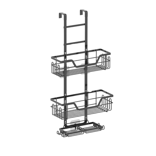 Kitchee 3 Tier Shower Caddy Over Door Bathroom Hanging Shelf Storage Rack Black Bath Caddies & Trays