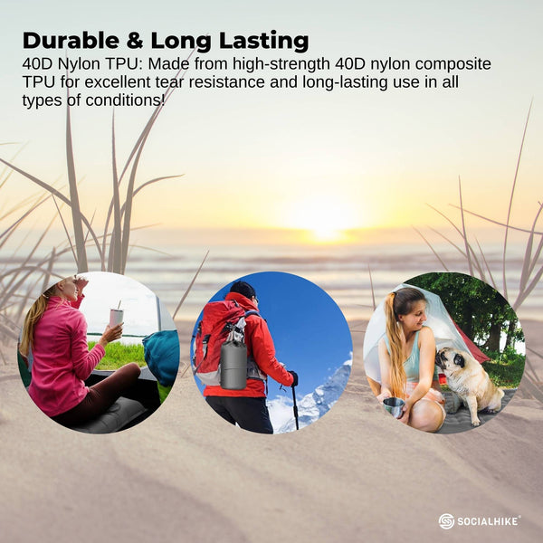 Social Hike Step Inflating Camping Mattress Lightweight Waterproof Sleeping Grey Inflatable Mattresses & Airbeds