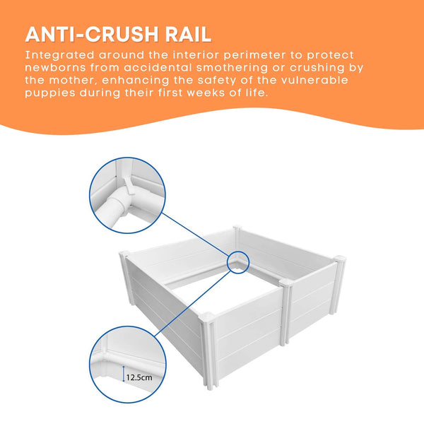 Rooster Farms Pvc Dog Whelping Box + Play Pen 1.9M X .95M 0.48M Birthing Kit Fences & Pens