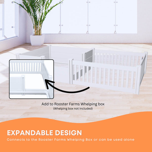 Rooster Farms Pvc Dog Play Pen Extension For Whelping Box 95Cm X 48Cm Fences & Pens