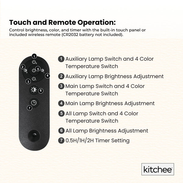 Kitchee Tri Fold Led Desk Lamp With Clamp Swinging Arm Eye Care Dimmable Light Lamps