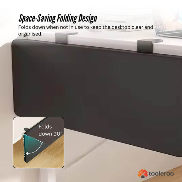 Tooleroo Folding Tray Desk Extender Clamp On Table Extension Shelf Black Home Office Desks