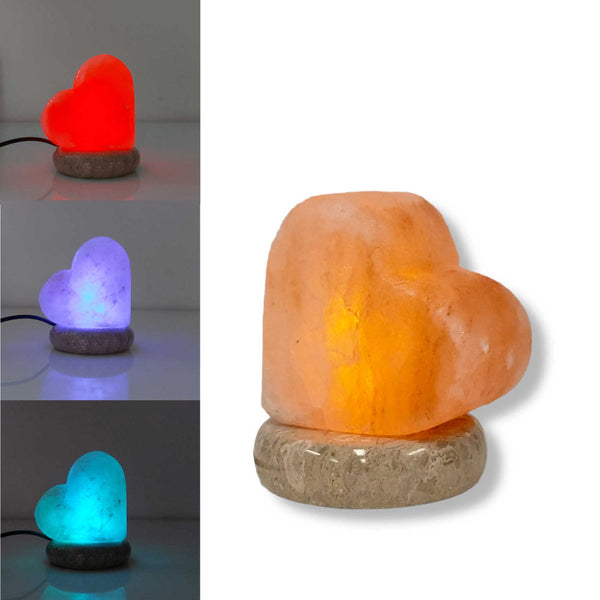 Orku Usb Colour Changing Salt Himalayan Lamp Heart Love Shape Pink Rock Led Light Lamps