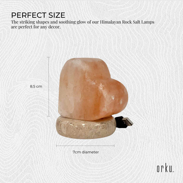 Orku Usb Colour Changing Salt Himalayan Lamp Heart Love Shape Pink Rock Led Light Lamps