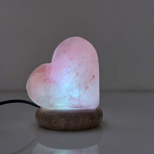 Orku Usb Colour Changing Salt Himalayan Lamp Heart Love Shape Pink Rock Led Light Lamps