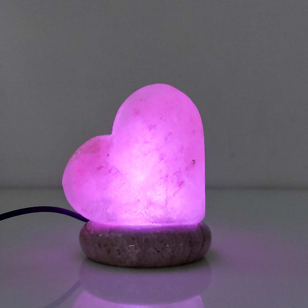 Orku Usb Colour Changing Salt Himalayan Lamp Heart Love Shape Pink Rock Led Light Lamps