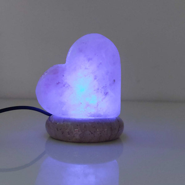 Orku Usb Colour Changing Salt Himalayan Lamp Heart Love Shape Pink Rock Led Light Lamps