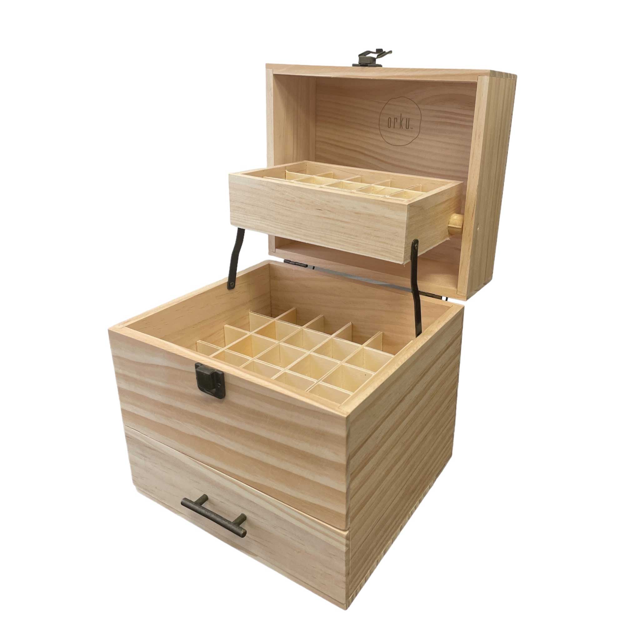 Orku 59 Slots Essential Oils Storage Box Wooden 3 Tier Bottle Holder Storage Boxes