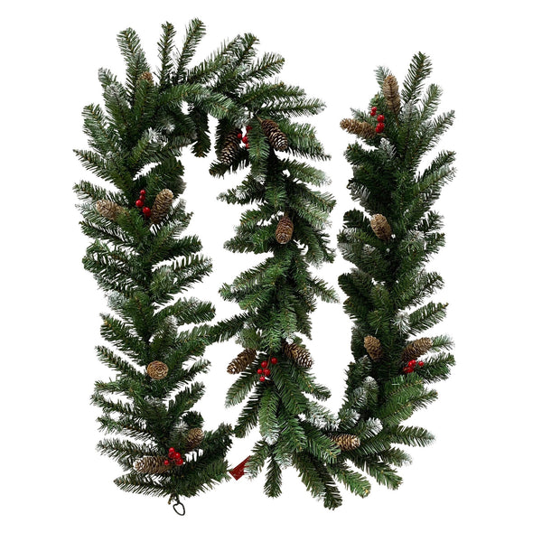 Christabelle 2.7M Christmas Garland With Pine Cones & Berries Tree Decoration Ornament Seasonal Decorations