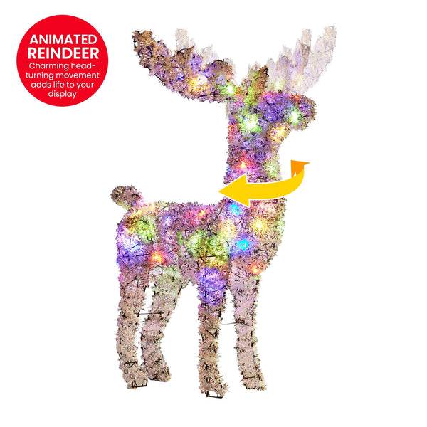 Christabelle 112Cm Animated Reindeer Christmas Led Lights Indoor Outdoor Yard Statue Decoration Ornaments & Statues