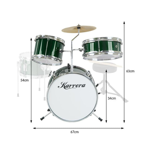 Karrera Children's 4Pc Drumkit Green Drum Kits