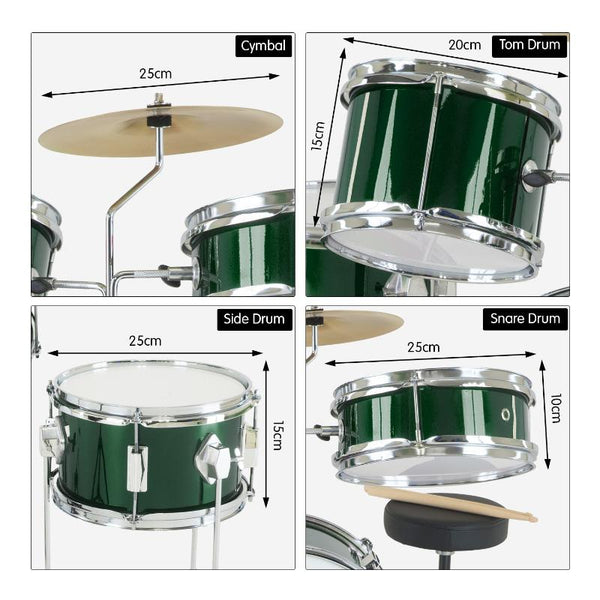 Karrera Children's 4Pc Drumkit Green Drum Kits