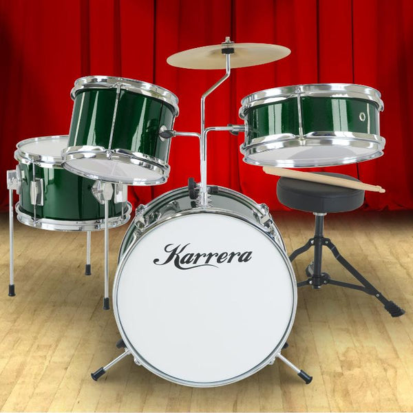 Karrera Children's 4Pc Drumkit Green Drum Kits