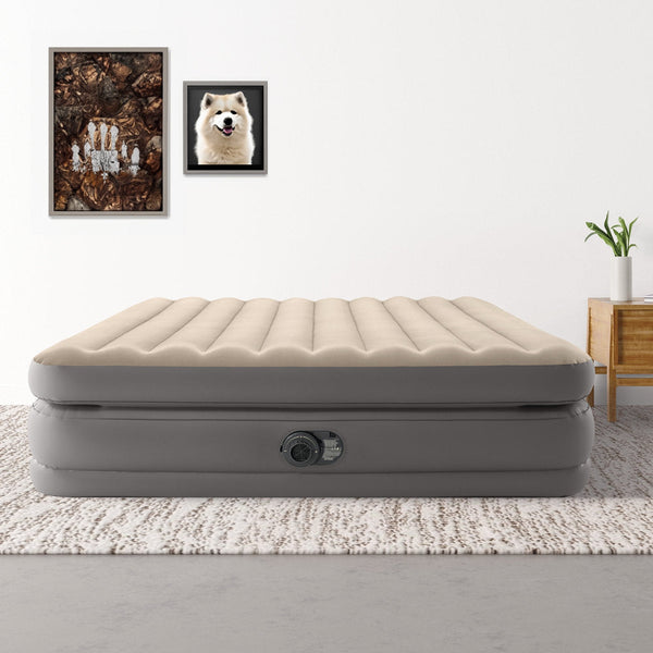 Intex Dura Beam Plus Queen Prime Comfort Elevated Air Mattress Mattresses