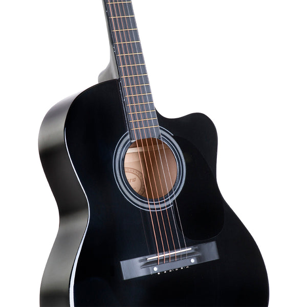 Acoustic Cutaway 40In Guitar Musical Instrument Black Acoustic Guitars