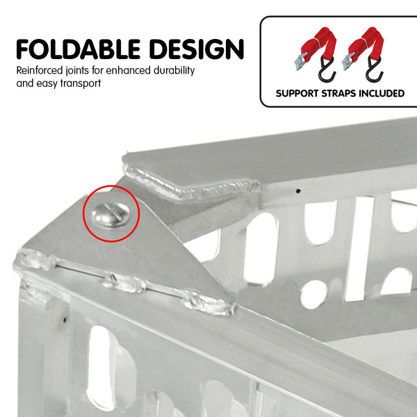 2X Aluminium Folding Loading Ramps Atv Motorbike Motorbike Ramps