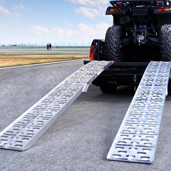 2X Aluminium Folding Loading Ramps Atv Motorbike Motorbike Ramps