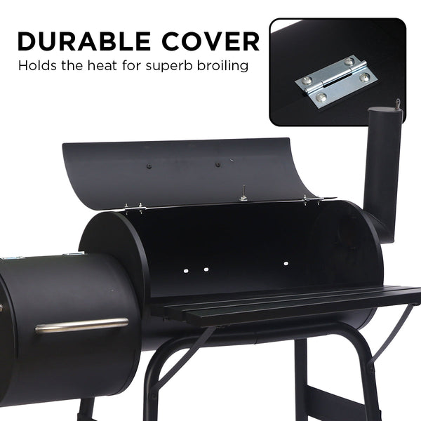 Wallaroo Outdoor Barbecue Grill And Offset Smoker For Garden Cooking Heating Barbecues Grills & Smokers