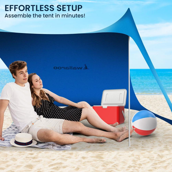 Wallaroo Beach Tent Canopy Sunshade 2M X Blue Tents