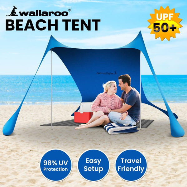 Wallaroo Beach Tent Canopy Sunshade 2M X Blue Tents