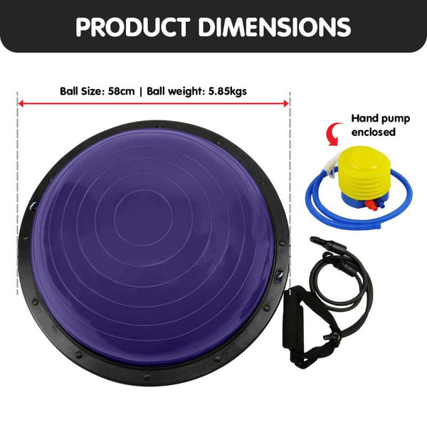 Powertrain Fitness Yoga Ball Home Gym Workout Balance Trainer Purple Exercise Balls