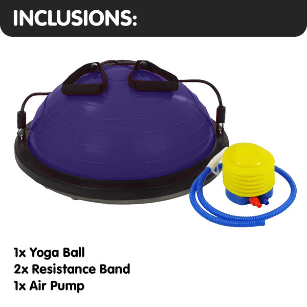Powertrain Fitness Yoga Ball Home Gym Workout Balance Trainer Purple Exercise Balls