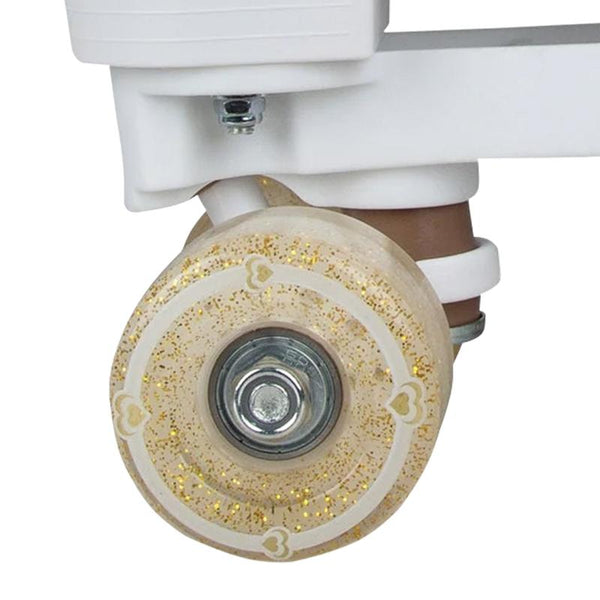 Circle Society Quad Kids In Metallic Rose Gold Roller Skates