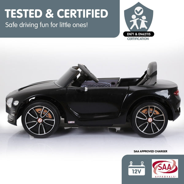 Bentley Exp 12 Licensed Speed 6E Electric Kids Ride On Car Black Kids Ride On Toys