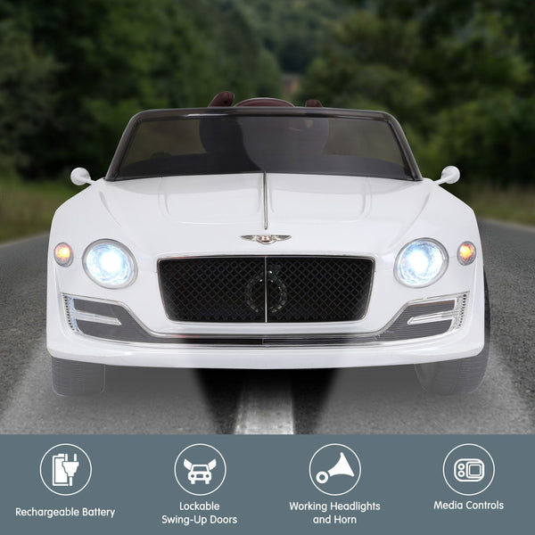 Bentley Exp 12 Speed 6E Licensed Kids Ride On Electric Car Remote Control White Kids Ride On Toys