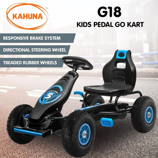 Kids Ride On Toys Kahuna G18 Kids Ride On Pedal Go Kart Blue