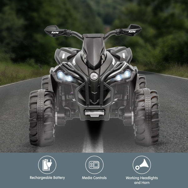 Kahuna Gts99 Kids Electric Ride On Quad Bike Toy Atv 50W Black Kids Ride On Toys