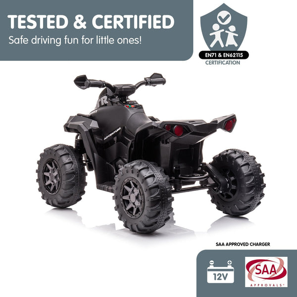 Kahuna Gts99 Kids Electric Ride On Quad Bike Toy Atv 50W Black Kids Ride On Toys