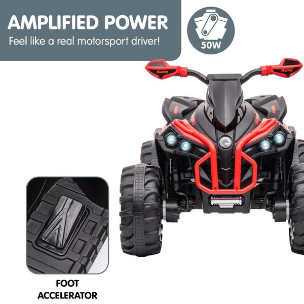 Kahuna Gts99 Kids Electric Ride On Quad Bike Toy Atv 50W Red Kids Ride On Toys