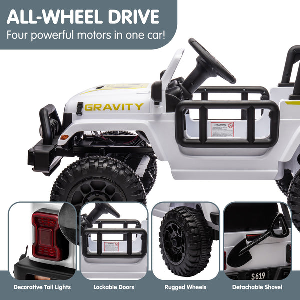 Kahuna S619 Gravity Kids Electric Ride On Car White Kids Ride On Toys