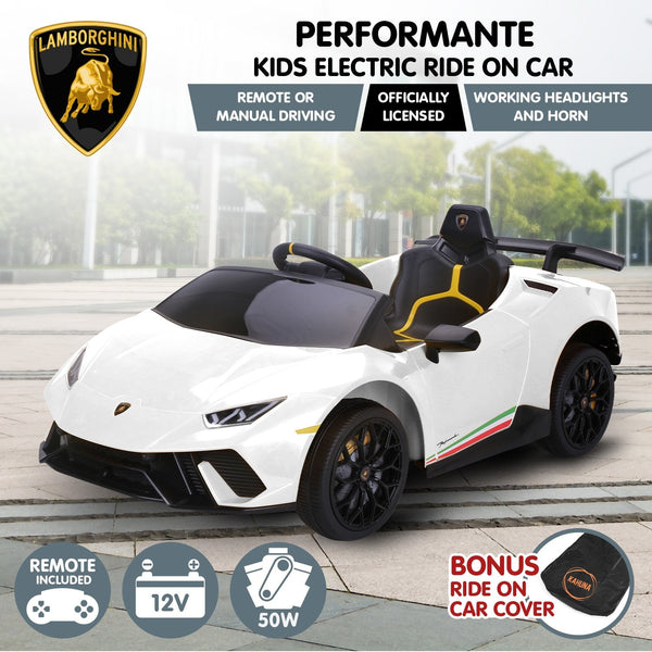 Kahuna Lamborghini Performante Kids Electric Ride On Car Remote Control By White Kids Ride On Toys