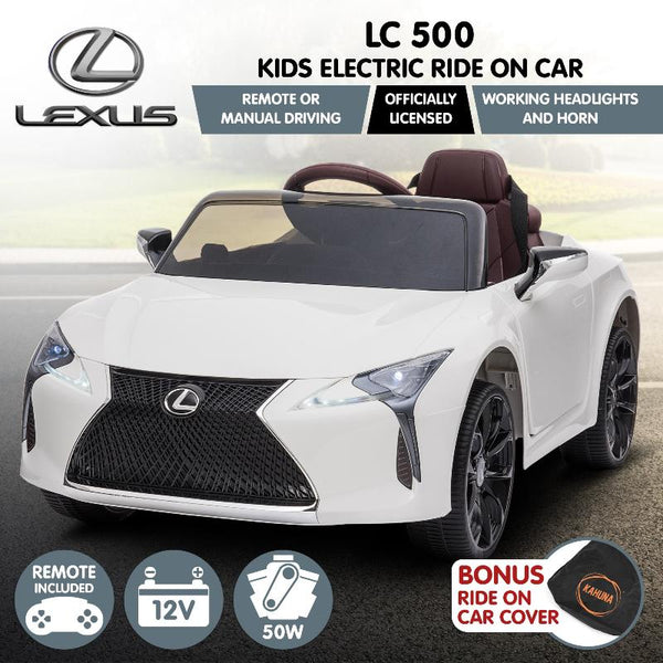 Kahuna Licensed Lexus Lc 500 Kids Electric Ride On Car White Kids Ride On Toys