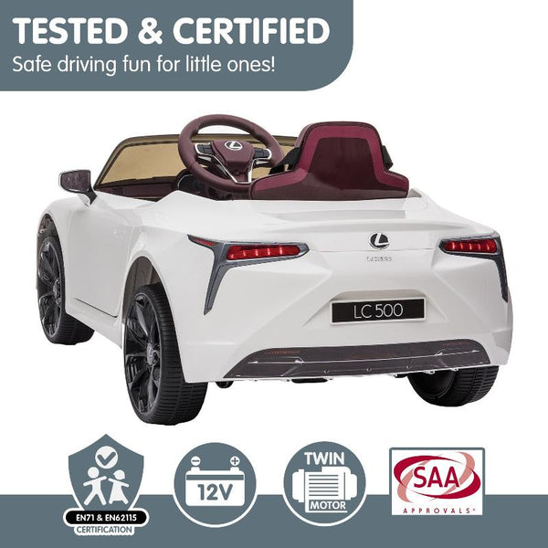 Kahuna Licensed Lexus Lc 500 Kids Electric Ride On Car White Kids Ride On Toys