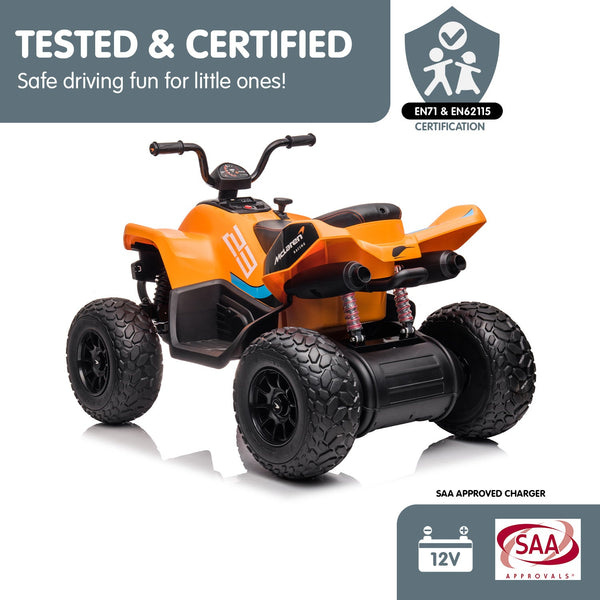 Kahuna Licensed Mcl35 Mclaren Kids Toy Ride On Electric Quad Bike Orange Kids Ride On Toys