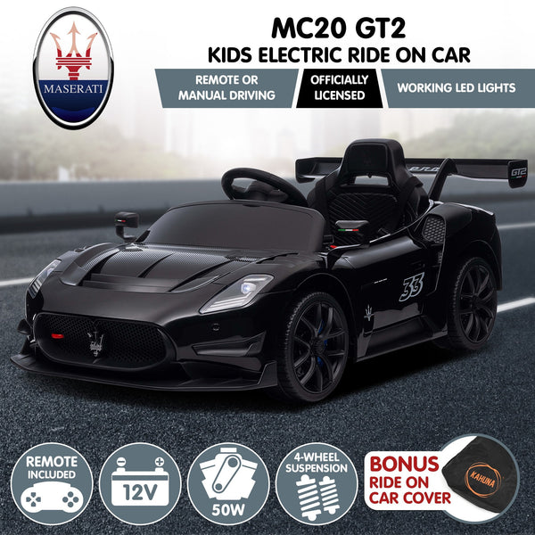 Kahuna Maserati Mc20 Gt2 Licensed Electric Kids Ride On Race Car Black Kids Ride On Toys
